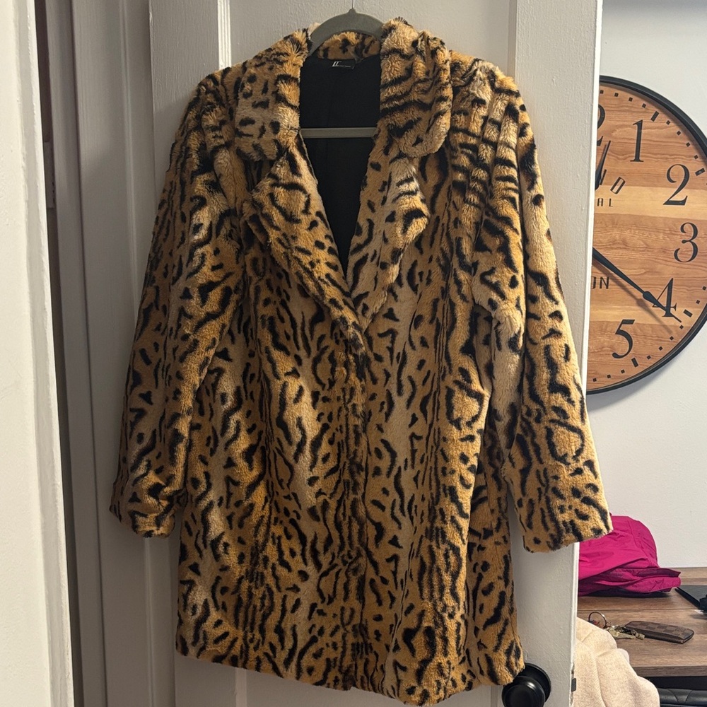 Love Token Animal Print Teddy Jacket